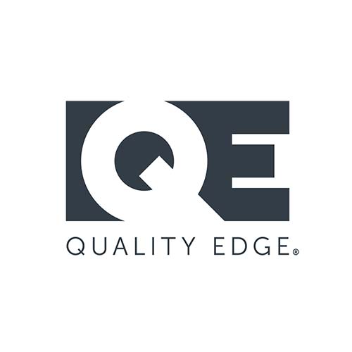 Quality Edge logo: stylized QE in dark gray.